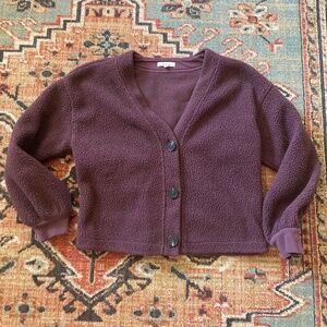 Madewell Sherpa Fleece Crop Cardigan